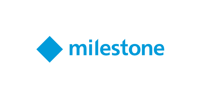 Blue diamond shape followed by the word milestone in lowercase, blue font, on a white background.