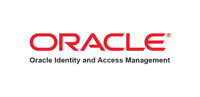 Oracle Identity and Access Management logo in red text on a transparent background.