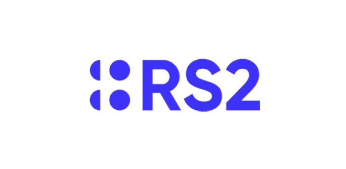 Logo with the text RS2 in blue next to four blue dots arranged in a square.