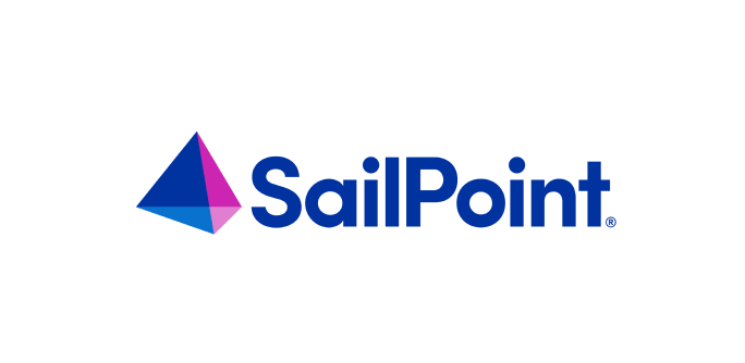 SailPoint logo with a triangular symbol in blue and pink gradient next to the word SailPoint in blue text.